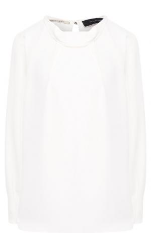 Однотонная блуза с воротником-стойкой Roland Mouret. Цвет: белый