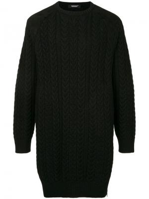 Удлиненный трикотажный пуловер Undercover. Цвет: черный