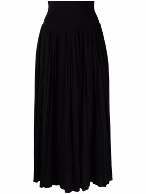 Плиссированная юбка миди Sminfinity. Цвет: черный