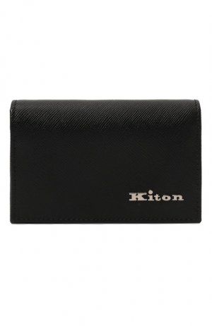 Кожаный футляр для кредитных карт Kiton. Цвет: чёрный