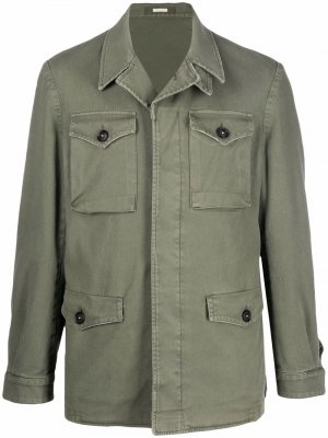 Куртка в стиле милитари с карманами Massimo Alba. Цвет: зеленый