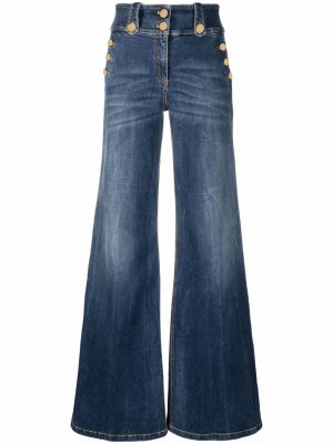 Широкие джинсы с завышенной талией Elisabetta Franchi. Цвет: синий