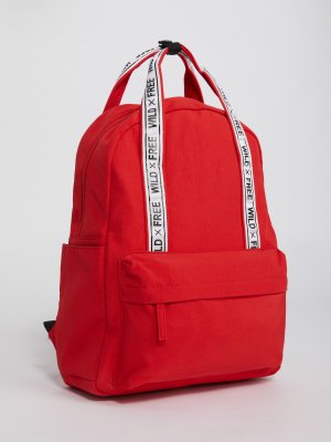 Рюкзак с контрастными ручками zolla. Цвет: красный