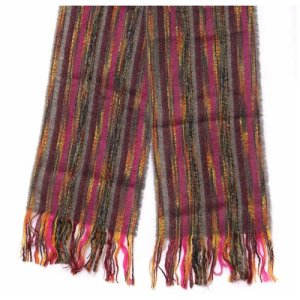 Оригинальный черно-розовый теплый шарф Базиль 14406 Basile. Цвет: розовый
