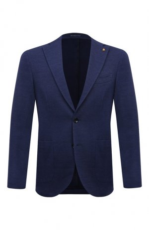 Хлопковый пиджак Sartoria Latorre. Цвет: синий