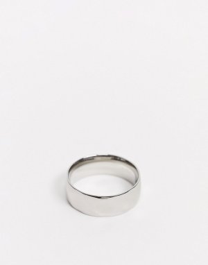 Серебристое кольцо из нержавеющей стали -Серебристый Topman