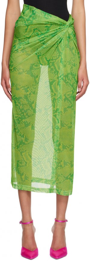 Зеленая юбка-миди с принтом Atlein
