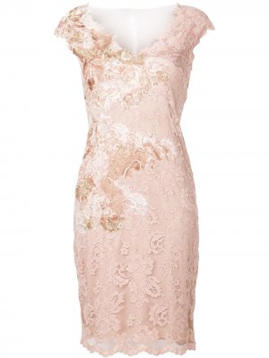 Кружевное платье с V-образным вырезом Olvi´S. Цвет: розовый