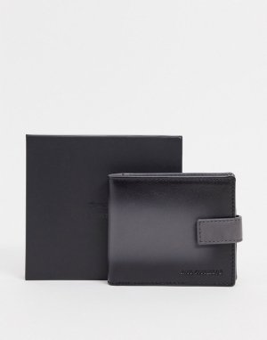 Серый кожаный бумажник на пуговице Paul Costelloe