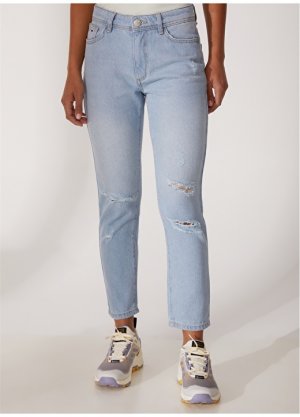 Синие женские джинсовые брюки-бойфренды с нормальной талией и удлиненными штанинами U.S. Polo Assn.