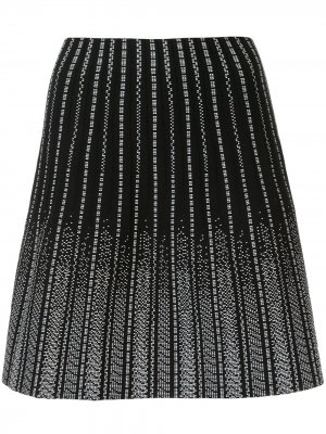 Полосатая юбка мини с вышивкой Paule Ka. Цвет: черный