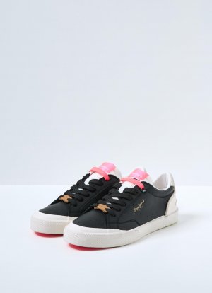Женские кеды (KENTON VINTAGE WOMAN PLS31285), черные Pepe Jeans London. Цвет: черный