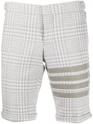 UNCONSTRUCTED LOW RISE SHORT - FIT 3 W/ 4BAR & FRAY EDGE IN GINGHAM POW SUMMER TWEED Thom Browne. Цвет: серый