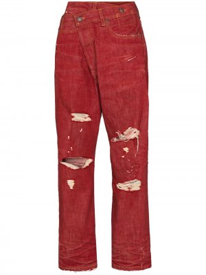 Crossover distressed-effect jeans R13. Цвет: красный