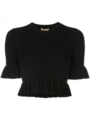 Ребристый пуловер Michael Kors Collection. Цвет: черный