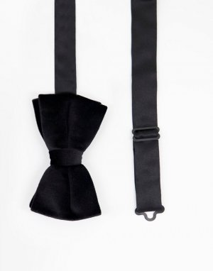 Черный бархатный галстук-бабочка -Черный цвет ASOS DESIGN