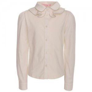 Блуза , полуприлегающий силуэт, длинный рукав, размер 128, белый Stilnyashka. Цвет: белый