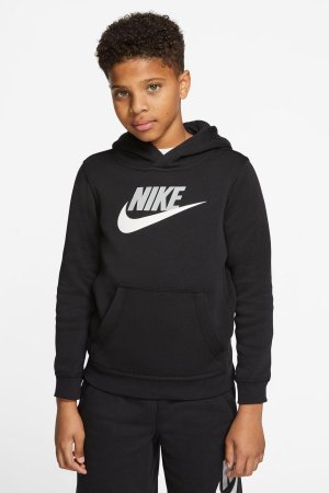 Флисовый пуловер Club с капюшоном , черный Nike