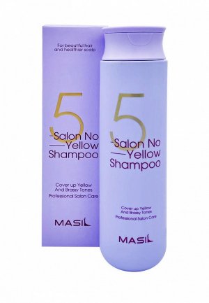 Шампунь Masil 5 Salon No Yellow Shampoo Тонирующий для осветленных волос, 300 мл. Цвет: фиолетовый