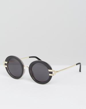 Круглые солнцезащитные очки Lovin Somedays. Цвет: черный