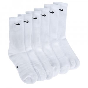 Комплект из 6 детских молодежных носков с мягкой подкладкой средней длины , белый Nike