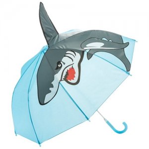 Зонт детский Акула, 46 см Китай. Цвет: голубой/серый