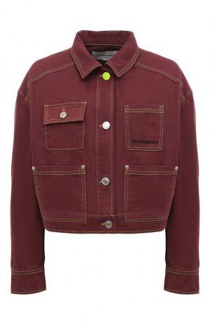 Джинсовая куртка Les Benjamins. Цвет: бордовый