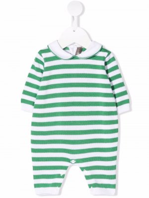 Knitted stripe-print romper Little Bear. Цвет: зеленый