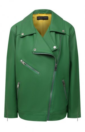 Кожаная куртка Maslov. Цвет: зелёный
