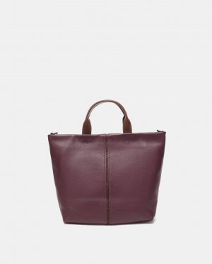 Большая сумка-шоппер из фиолетовой кожи с длинной ручкой , фиолетовый Abbacino