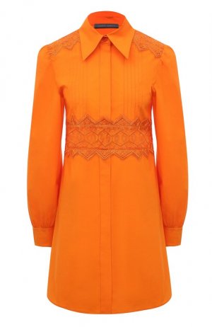 Хлопковое платье Alberta Ferretti. Цвет: оранжевый