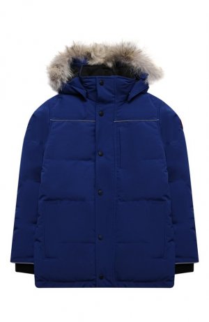 Пуховая куртка Eakin с меховой отделкой на капюшоне Canada Goose. Цвет: синий