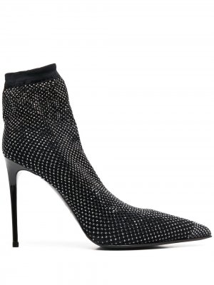 Туфли-носки с кристаллами Le Silla. Цвет: черный