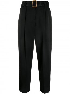 Укороченные брюки с поясом Pt01. Цвет: черный