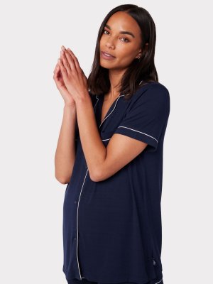 Пижамный комплект для беременных с короткой рубашкой из модала , темно-синий Chelsea Peers