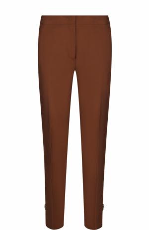 Укороченные расклешенные брюки со стрелками No. 21. Цвет: коричневый