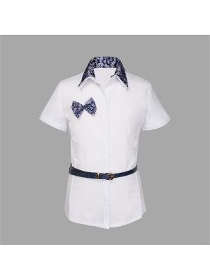 Блузка для девочки с коротким рукавом 7 одежек. Цвет: белый