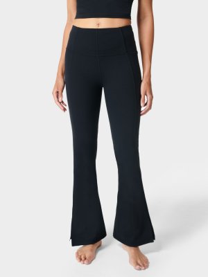 Супермягкие расклешенные брюки для йоги , черные, 32 дюйма Sweaty Betty