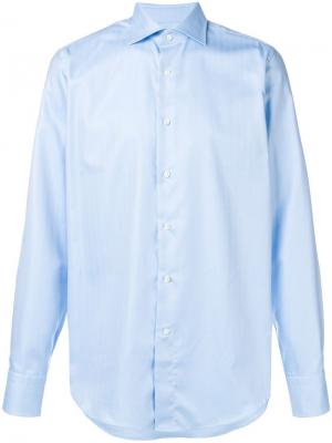 Рубашка в елочку Canali. Цвет: синий