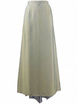 2000s high-low maxi skirt Chanel Pre-Owned. Цвет: зеленый