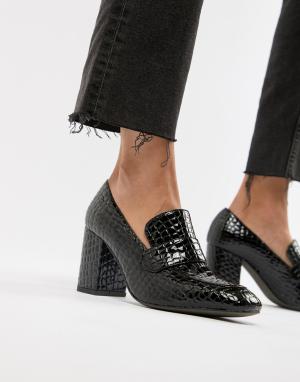 Черные кожаные туфли на каблуке E8 By MIISTA Linnea Eeight. Цвет: черный