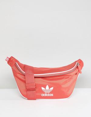 Красная сумка-кошелек на пояс adidas Originals. Цвет: красный