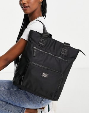Черная нейлоновая сумка-тоут с карманом -Черный цвет Elle Sport