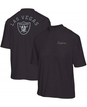 Женская черная футболка с коротким рукавом воротником-стойкой Las Vegas Raiders , черный Junk Food
