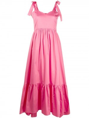 Платье на бретелях с завязками Max & Moi. Цвет: розовый