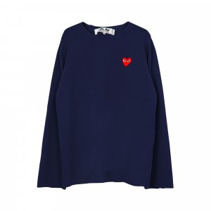 Пуловер с V-образным вырезом PLAY темно-синий Comme des Garçons