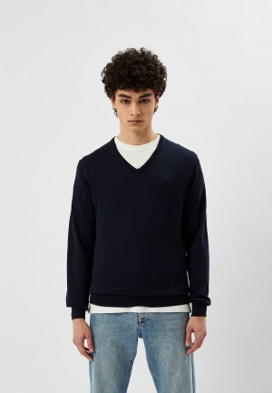 Пуловер Hackett London COTTON SILK V NECK. Цвет: синий