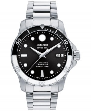 Мужские швейцарские автоматические часы-браслет из нержавеющей стали серии 800, 42 мм, серебристого цвета Movado