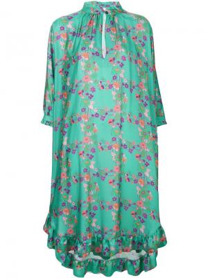 Платье-миди с цветочным принтом Kristina Ti. Цвет: зеленый
