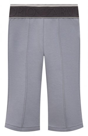Хлопковые брюки Emporio Armani. Цвет: серый